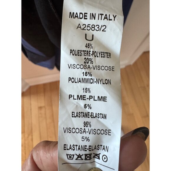 Striped Pleated Midi Dress With Tie Back Detail Black & Blue Size M - Picture 10 of 10